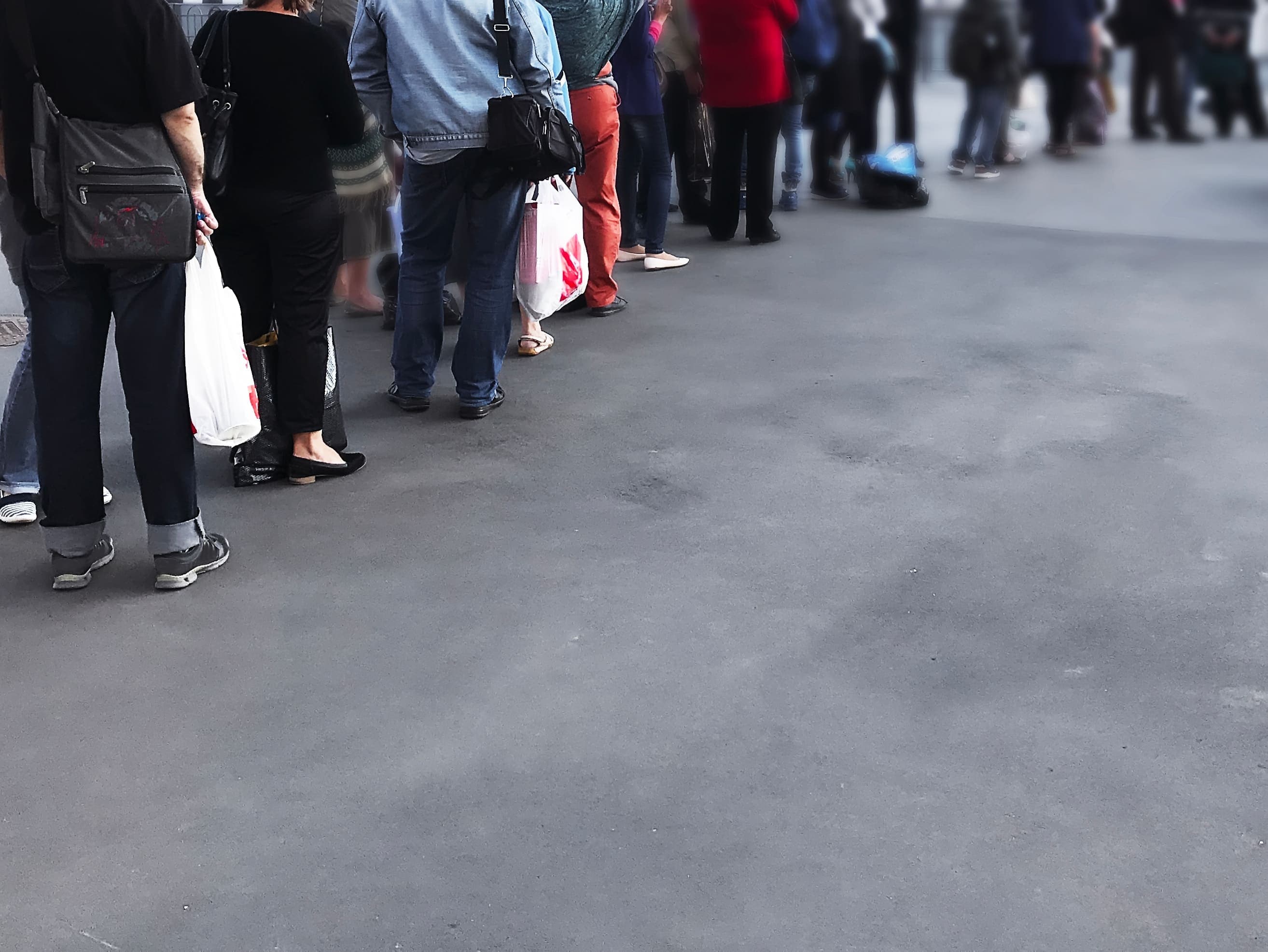 People in a queue