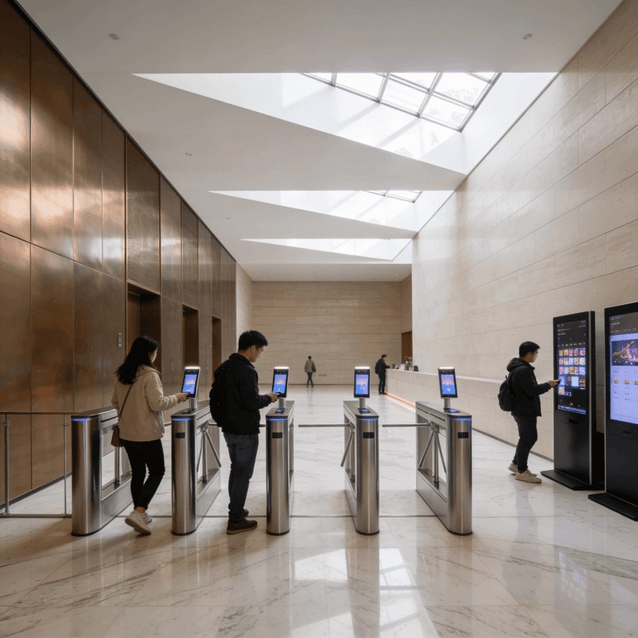 museum-visitors-scan-tickets