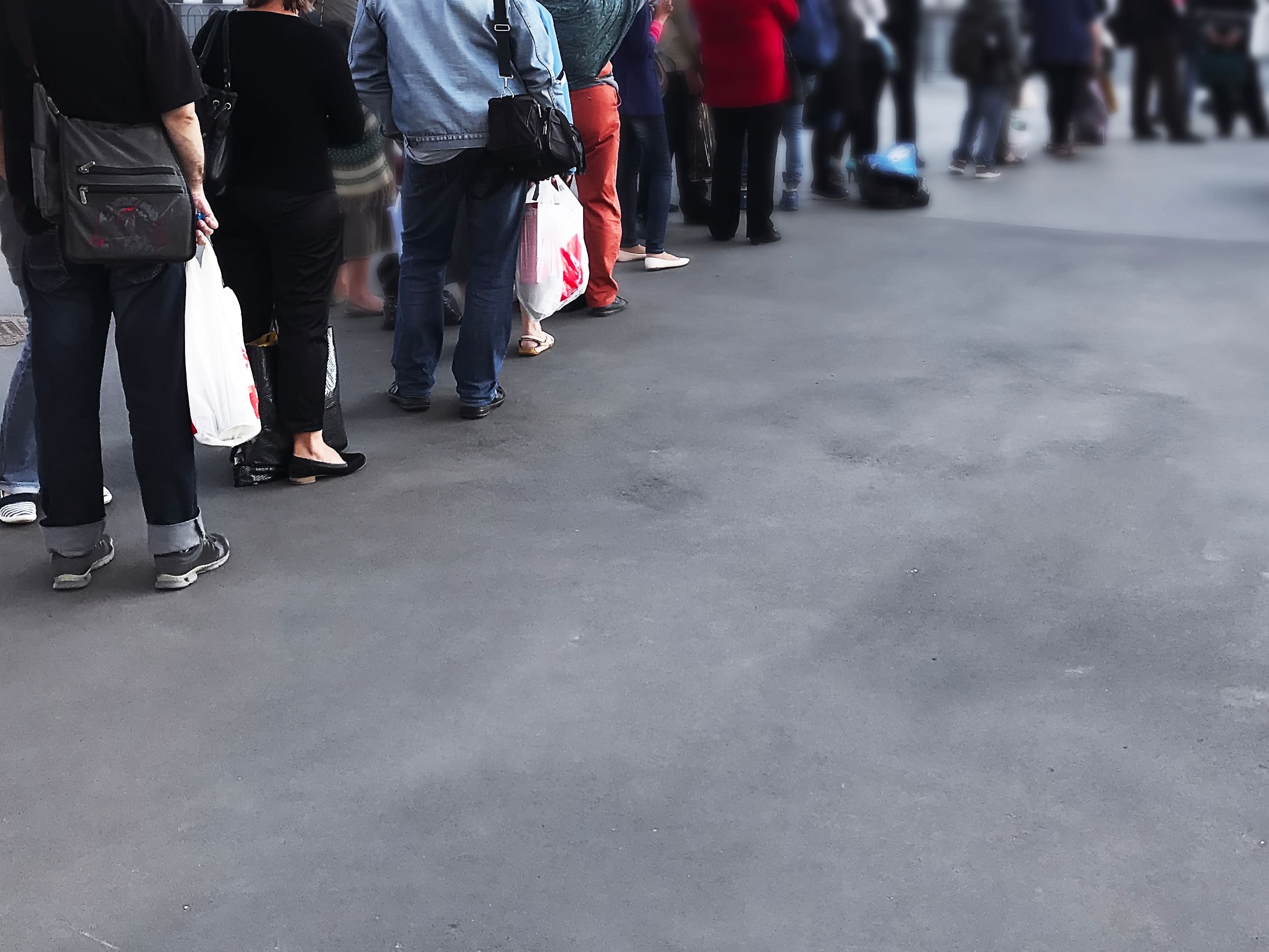People in a queue